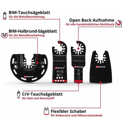 Outil multifonction Einhell 708104 - Set de 4 pièces - Publicité Outil multifonction Einhell 708104 - Set de 4 pièces - Publicité