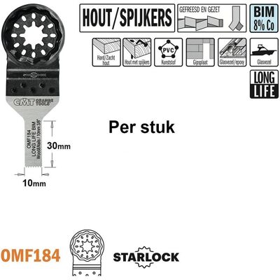CMT, Lame de scie, OMF184-X1 Multitool Sägeblatt für Holz mit Nägeln 10 mm 1 Stück - Publicité CMT, Lame de scie, OMF184-X1 Multitool Sägeblatt für Holz mit Nägeln 10 mm 1 Stück - Publicité
