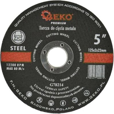 GEKO, Lame de scie, Disque à tronçonner le métal, 125x1,6mm - Publicité GEKO, Lame de scie, Disque à tronçonner le métal, 125x1,6mm - Publicité