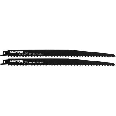Graphite, Lame de scie, Lame de scie sabre, HCS, 300 x 19 x 1,25 mm, 6TPI, Set 2 vnt. Publicité Graphite, Lame de scie, Lame de scie sabre, HCS, 300 x 19 x 1,25 mm, 6TPI, Set 2 vnt. Publicité