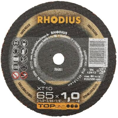 Disque de coupe Rhodius XT10 Mini - 65mm Acier Puissant Fin - Publicité Disque de coupe Rhodius XT10 Mini - 65mm Acier Puissant Fin - Publicité