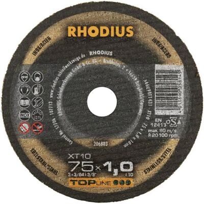 Disque à tronçonner fin Rhodius XT10 mini 75mm - Outil de coupe - Publicité Disque à tronçonner fin Rhodius XT10 mini 75mm - Outil de coupe - Publicité