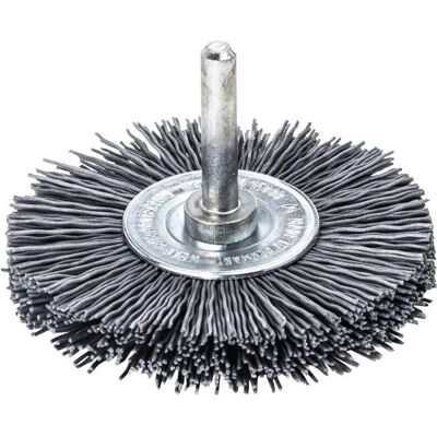 Lessmann, Abrasifs, Brosse ronde Ø 70 mm tige 6 mm SiC poils abrasifs grain 320 12 mm 15000 min-¹ (320) - Publicité Lessmann, Abrasifs, Brosse ronde Ø 70 mm tige 6 mm SiC poils abrasifs grain 320 12 mm 15000 min-¹ (320) - Publicité