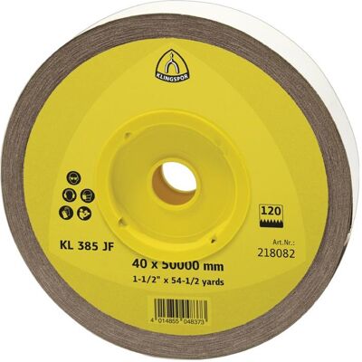 KLINGSPOR - 385 jf 115mm K.120 - pour métal - Abrasive belt - Publicité KLINGSPOR - 385 jf 115mm K.120 - pour métal - Abrasive belt - Publicité