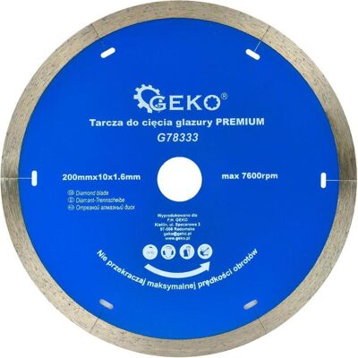 Disque de coupe diamant GEKO 200x10x22,2mm Bord continu - Publicité Disque de coupe diamant GEKO 200x10x22,2mm Bord continu - Publicité