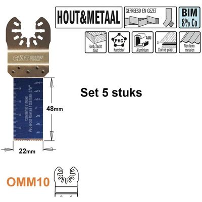 CMT, Lame de scie, OMM10-x5 Multitool Sägeblatt für Holz und Metall 22 mm 5 Stück - Publicité CMT, Lame de scie, OMM10-x5 Multitool Sägeblatt für Holz und Metall 22 mm 5 Stück - Publicité