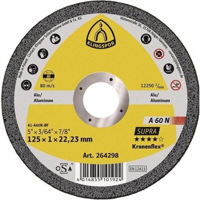 Disque à tronçonner aluminium Klingspor D125x1mm - Accessoire pour meuleuse - Publicité Disque à tronçonner aluminium Klingspor D125x1mm - Accessoire pour meuleuse - Publicité