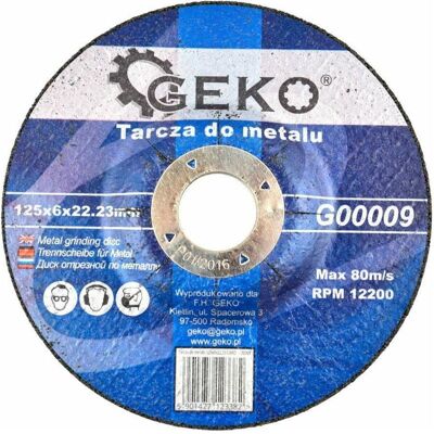 GEKO, Lame de scie, Disque à tronçonner le métal 125x6x22,23mm - Publicité GEKO, Lame de scie, Disque à tronçonner le métal 125x6x22,23mm - Publicité