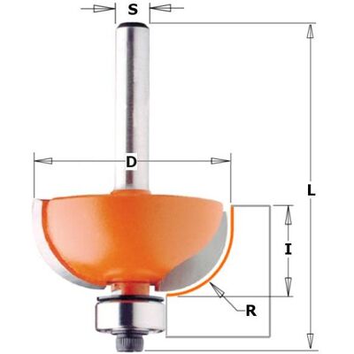 CMT, Tête de fraisage, 937.722.11 Radius-Konvexfräser R=6,35 mit Führungslager 25,4 x 12,7 mm Schaft 12 mm - Publicité CMT, Tête de fraisage, 937.722.11 Radius-Konvexfräser R=6,35 mit Führungslager 25,4 x 12,7 mm Schaft 12 mm - Publicité