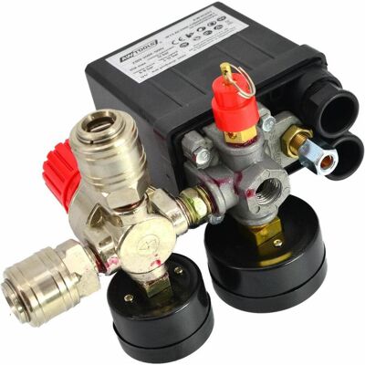 AW Tools - KOMPRESSORDRUCKSCHALTER - 230V - 2 Entrées 1/4" - Publicité AW Tools - KOMPRESSORDRUCKSCHALTER - 230V - 2 Entrées 1/4" - Publicité