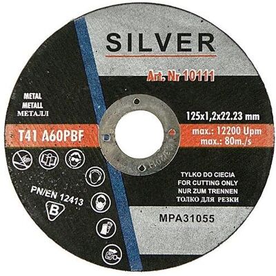 Silver EX10111 - Disque de coupe en métal 125mm - Publicité Silver EX10111 - Disque de coupe en métal 125mm - Publicité