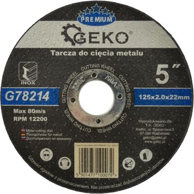 GEKO, Lame de scie, Disque à tronçonner le métal 125x2mm - Publicité GEKO, Lame de scie, Disque à tronçonner le métal 125x2mm - Publicité