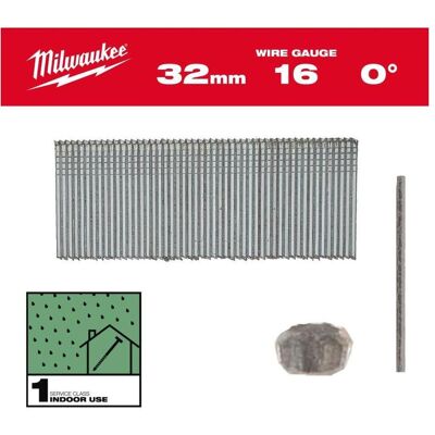Clous Milwaukee FN16GS 16G/25mm/0° - M18 - Publicité Clous Milwaukee FN16GS 16G/25mm/0° - M18 - Publicité