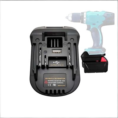 LKD, Batterie outillage + chargeur, Akku-Adapter - Black&Decker/Stanley 20V für Makita 18V-Lithium-Elektrowerkzeuge (18 V) - Publicité LKD, Batterie outillage + chargeur, Akku-Adapter - Black&Decker/Stanley 20V für Makita 18V-Lithium-Elektrowerkzeuge (18 V) - Publicité