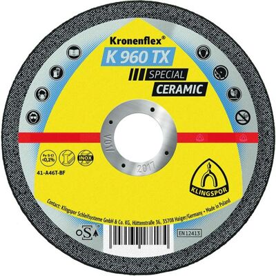 Disque de coupe KLINGSPOR 960 k Tx 125 mm pour céramique - Publicité Disque de coupe KLINGSPOR 960 k Tx 125 mm pour céramique - Publicité