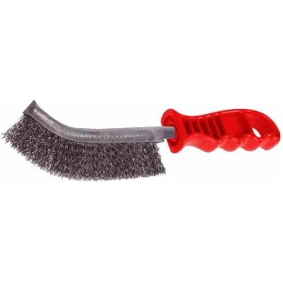 Ironside, Abrasifs, Brosse en fil d'acier avec manche rouge - Publicité Ironside, Abrasifs, Brosse en fil d'acier avec manche rouge - Publicité