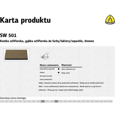 Klingspor, Abrasifs, GĄBKA SZLIFIERSKA 123 x 96 x 12,5mm P 80 SW501 (80) - Publicité Klingspor, Abrasifs, GĄBKA SZLIFIERSKA 123 x 96 x 12,5mm P 80 SW501 (80) - Publicité