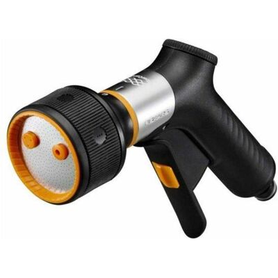 Fiskars Embouts d'arrosage, Pistolet pulvérisateur, FiberComp, 3 fonctions, débit réglable en continu, verrouillage marche/arrêt - Publicité Fiskars Embouts d'arrosage, Pistolet pulvérisateur, FiberComp, 3 fonctions, débit réglable en continu, verrouillage marche/arrêt - Publicité