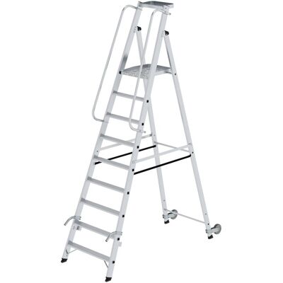 Munk Günzburger Steigtechnik - Échelle autoportante 9 marches - Aluminium - H 2850mm - Larg. 750mm - Publicité Munk Günzburger Steigtechnik - Échelle autoportante 9 marches - Aluminium - H 2850mm - Larg. 750mm - Publicité