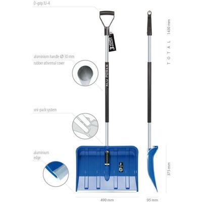 Prosperplast, Pelle à neige, Alpin Snow Shade 2 Puits en aluminium. Bleu - Publicité Prosperplast, Pelle à neige, Alpin Snow Shade 2 Puits en aluminium. Bleu - Publicité