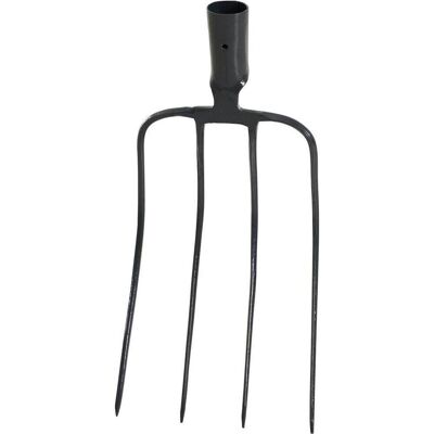 Siena Garden, Outils à main de jardinage, Fourche à fumier 4 dents sans manche avec douille anthracite - Publicité Siena Garden, Outils à main de jardinage, Fourche à fumier 4 dents sans manche avec douille anthracite - Publicité