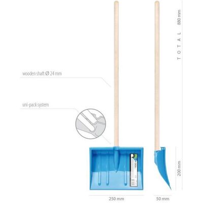 Pelle à Neige Prosperplast - Bleu - Légère, Compacte, Poignée en Bois - Publicité Pelle à Neige Prosperplast - Bleu - Légère, Compacte, Poignée en Bois - Publicité