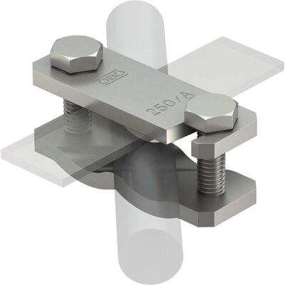 OBO Bettermann 250 A-VA Brides diagonale - Acier d'armature et conducteur plat - Publicité OBO Bettermann 250 A-VA Brides diagonale - Acier d'armature et conducteur plat - Publicité