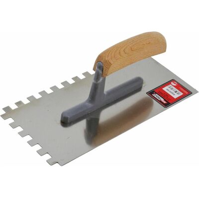 Awtools, Truelle + spatule, Paca Metalowa 270mm Drewniany Uchwyt Na Stopce Poliamidowej Ząb 12 - Publicité Awtools, Truelle + spatule, Paca Metalowa 270mm Drewniany Uchwyt Na Stopce Poliamidowej Ząb 12 - Publicité