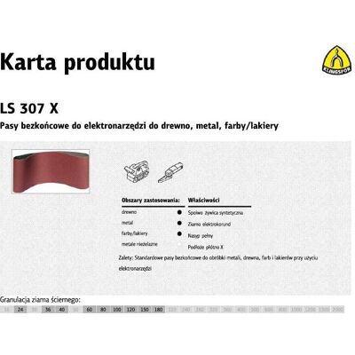 Ceintures creuses Klingspor LS307X pour compteurs électroniques - 100mm x 560mm - Grain 100 - Publicité Ceintures creuses Klingspor LS307X pour compteurs électroniques - 100mm x 560mm - Grain 100 - Publicité