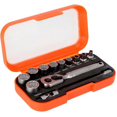 Irimo, Clé à douille + douilles, 1/4" Steckschlüssel-Satz, Zwölfkant, metrisch - 13-teilig (10 mm, 11 mm, 12 mm, 13 mm, 14 mm, 4 mm, 5 mm, 6 mm, 7 mm, 8 mm) - Publicité Irimo, Clé à douille + douilles, 1/4" Steckschlüssel-Satz, Zwölfkant, metrisch - 13-teilig (10 mm, 11 mm, 12 mm, 13 mm, 14 mm, 4 mm, 5 mm, 6 mm, 7 mm, 8 mm) - Publicité