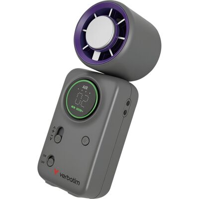 Verbatim Ventilateur portable Cool ’n’ Go Ice Touch Mini, violet/gris, Ventilateur, Violet, Gris - Publicité Verbatim Ventilateur portable Cool ’n’ Go Ice Touch Mini, violet/gris, Ventilateur, Violet, Gris - Publicité