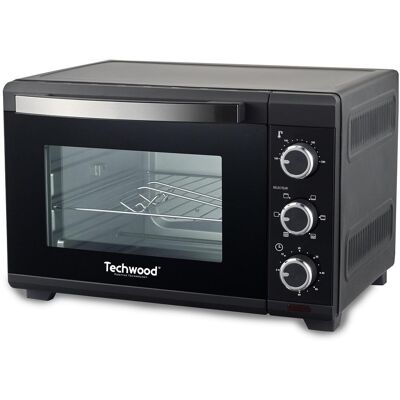 Four Électrique Techwood - 26L, Noir - Appareil Compact de Cuisine - Publicité Four Électrique Techwood - 26L, Noir - Appareil Compact de Cuisine - Publicité