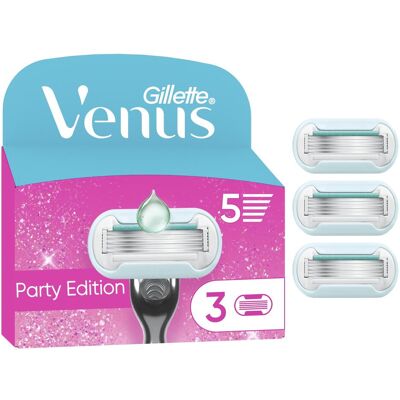 Gillette Rasoir, Venus Glitter Party Edition, 3 lames - Publicité Gillette Rasoir, Venus Glitter Party Edition, 3 lames - Publicité