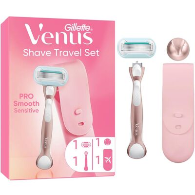 Gillette Rasoir, Venus Pro Smooth Sensitive Rasierapparat mit 1 Klinge, Duschhänger, Travelcase Rasierappara - Publicité Gillette Rasoir, Venus Pro Smooth Sensitive Rasierapparat mit 1 Klinge, Duschhänger, Travelcase Rasierappara - Publicité