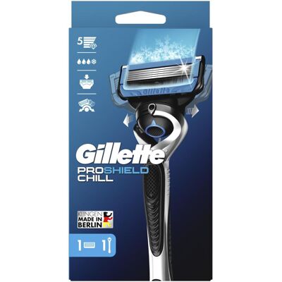 Gillette ProShield Chill Rasoir - Avec 5 lames - Soins hommes - Publicité Gillette ProShield Chill Rasoir - Avec 5 lames - Soins hommes - Publicité