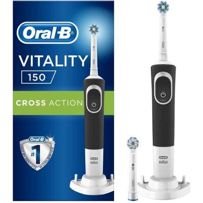 Brosse à dents électrique noire Oral-B - Cross Action - Brosse électrique - Publicité Brosse à dents électrique noire Oral-B - Cross Action - Brosse électrique - Publicité