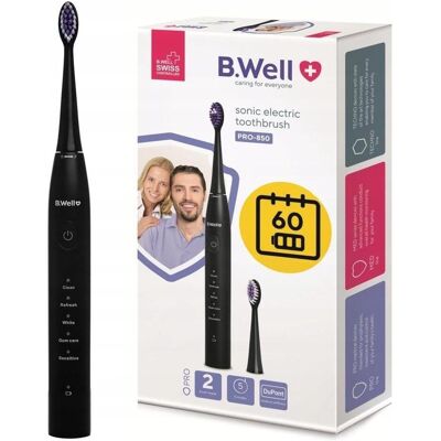 B.WELL Brosse à dents électrique Sonic Pro-850 - Noir - Publicité B.WELL Brosse à dents électrique Sonic Pro-850 - Noir - Publicité