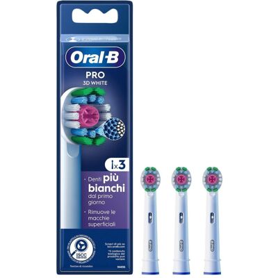 Têtes de Brosse Oral-B Pro 3D White - Pack de 3 - Publicité Têtes de Brosse Oral-B Pro 3D White - Pack de 3 - Publicité