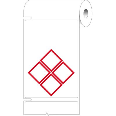 Brady, Rouleau d’étiquettes, THTCLP-M-L4B-7594-1, polypropylène, blanc, brillant, 75.00 x 110.00 mm, mise en page L4B (4 rouges) (79 mm) - Publicité Brady, Rouleau d’étiquettes, THTCLP-M-L4B-7594-1, polypropylène, blanc, brillant, 75.00 x 110.00 mm, mise en page L4B (4 rouges) (79 mm) - Publicité