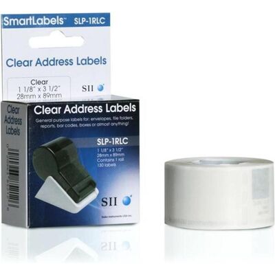 Seiko Rouleau d’étiquettes, Adress-Etiketten 28x89mm SLP-1RLC transparent 1x130 Stk. Publicité Seiko Rouleau d’étiquettes, Adress-Etiketten 28x89mm SLP-1RLC transparent 1x130 Stk. Publicité