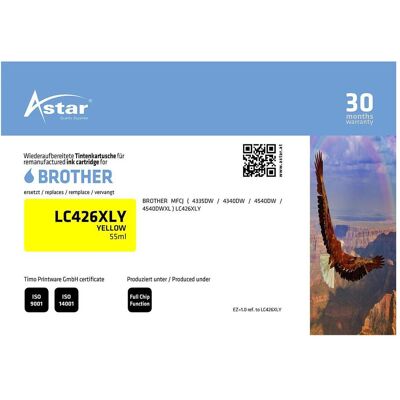 Astar, Cartouche d'impression, AS70829 BROTHER LC426XLY MFCJ - Publicité Astar, Cartouche d'impression, AS70829 BROTHER LC426XLY MFCJ - Publicité