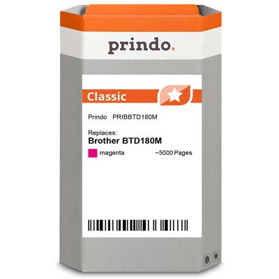 Prindo, Cartouche d'impression, compatible avec Brother BTD180M (M) - Publicité Prindo, Cartouche d'impression, compatible avec Brother BTD180M (M) - Publicité