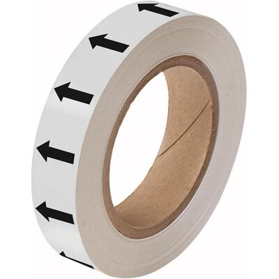 Brady, Rouleau d’étiquettes, B-7541, Marquage de tubes - bandes fléchées, polyester laminé, noir sur blanc, 25.00 mm x 33 (25 mm) - Publicité Brady, Rouleau d’étiquettes, B-7541, Marquage de tubes - bandes fléchées, polyester laminé, noir sur blanc, 25.00 mm x 33 (25 mm) - Publicité