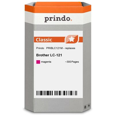 Prindo, Cartouche d'impression, compatible avec Brother LC121M (M) - Publicité Prindo, Cartouche d'impression, compatible avec Brother LC121M (M) - Publicité
