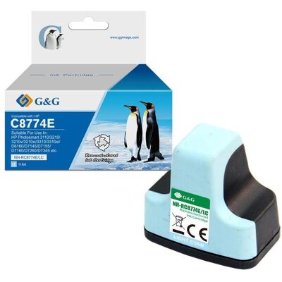 G&G, Cartouche d'impression, Tintenpatrone kompatibel HP 363/ C8774EE XL-HellCyan - Publicité G&G, Cartouche d'impression, Tintenpatrone kompatibel HP 363/ C8774EE XL-HellCyan - Publicité