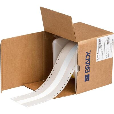 Brady, Rouleau d’étiquettes, RCM-637-1.5-WT, Polyfluorure de vinyle, blanc, mat, 38.10 mm x 30.48 m, permanent, pour impressions (38.10 mm) - Publicité Brady, Rouleau d’étiquettes, RCM-637-1.5-WT, Polyfluorure de vinyle, blanc, mat, 38.10 mm x 30.48 m, permanent, pour impressions (38.10 mm) - Publicité