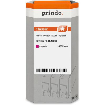 Prindo, Cartouche d'impression, compatible avec Brother LC1000M (M) - Publicité Prindo, Cartouche d'impression, compatible avec Brother LC1000M (M) - Publicité