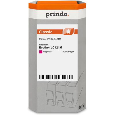 Prindo, Cartouche d'impression, compatible avec Brother LC421M (M) - Publicité Prindo, Cartouche d'impression, compatible avec Brother LC421M (M) - Publicité