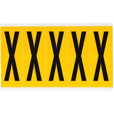 Brady, Rouleau d’étiquettes, B-946, 1560-X, vinyle, inscription : X, noir sur jaune, 44 x 127mm, hauteur des caractères 98mm(25 - Publicité Brady, Rouleau d’étiquettes, B-946, 1560-X, vinyle, inscription : X, noir sur jaune, 44 x 127mm, hauteur des caractères 98mm(25 - Publicité