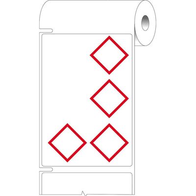 Brady, Rouleau d’étiquettes, THTCLP-M-L4A-7594-0.3-SC, polypropylène, blanc, brillant, 75.00 x 110.00 mm, layout 4A (4 rouges) - Publicité Brady, Rouleau d’étiquettes, THTCLP-M-L4A-7594-0.3-SC, polypropylène, blanc, brillant, 75.00 x 110.00 mm, layout 4A (4 rouges) - Publicité